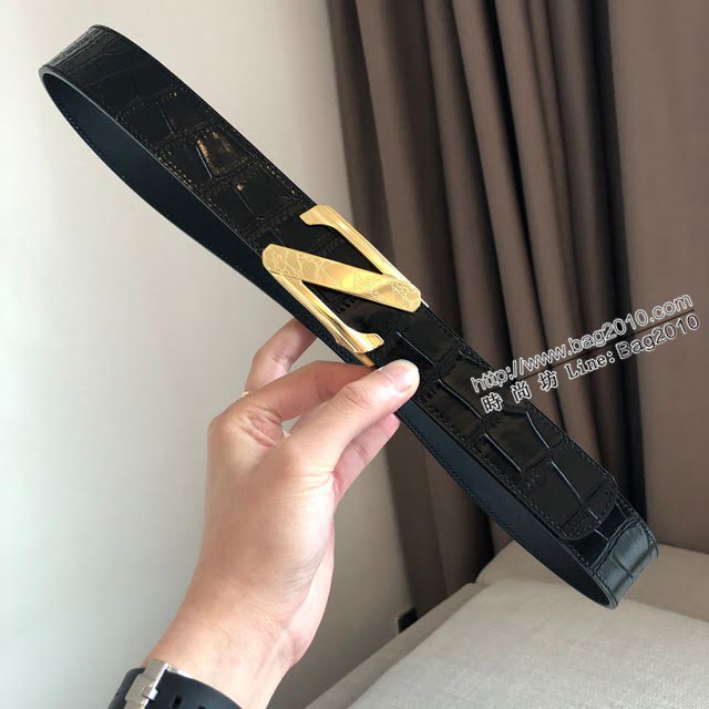 Zegna男士皮帶 傑尼亞自動平滑款腰帶  jjp1468